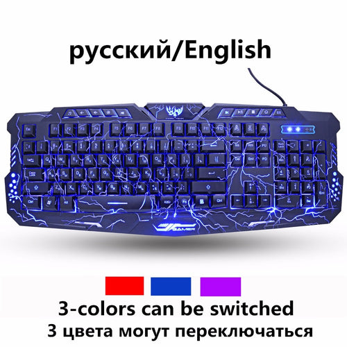 ZUOYA Russian English Gaming Keyboard Colorful Breathing