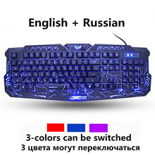 Load image into Gallery viewer, ZUOYA Russian English Gaming Keyboard Colorful Breathing