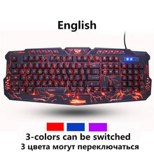 Load image into Gallery viewer, ZUOYA Russian English Gaming Keyboard Colorful Breathing