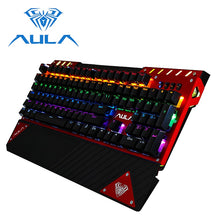 Load image into Gallery viewer, AULA Mechanical Gaming Keyboard RGB Backlit Wired Blue Switch