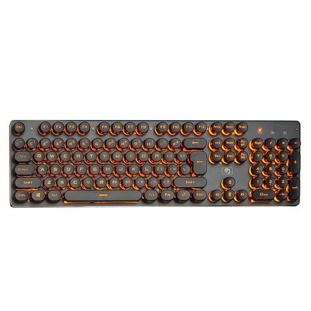 Backlit Gaming Keyboard Steampunk Retro Round Keycap USB Wired