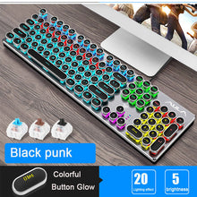 Load image into Gallery viewer, Steampunk Gaming Mechanical Keyboard Metal Panel