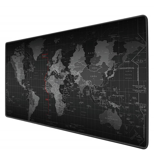Large Gaming Mouse Pad with Stitched Edge World Map